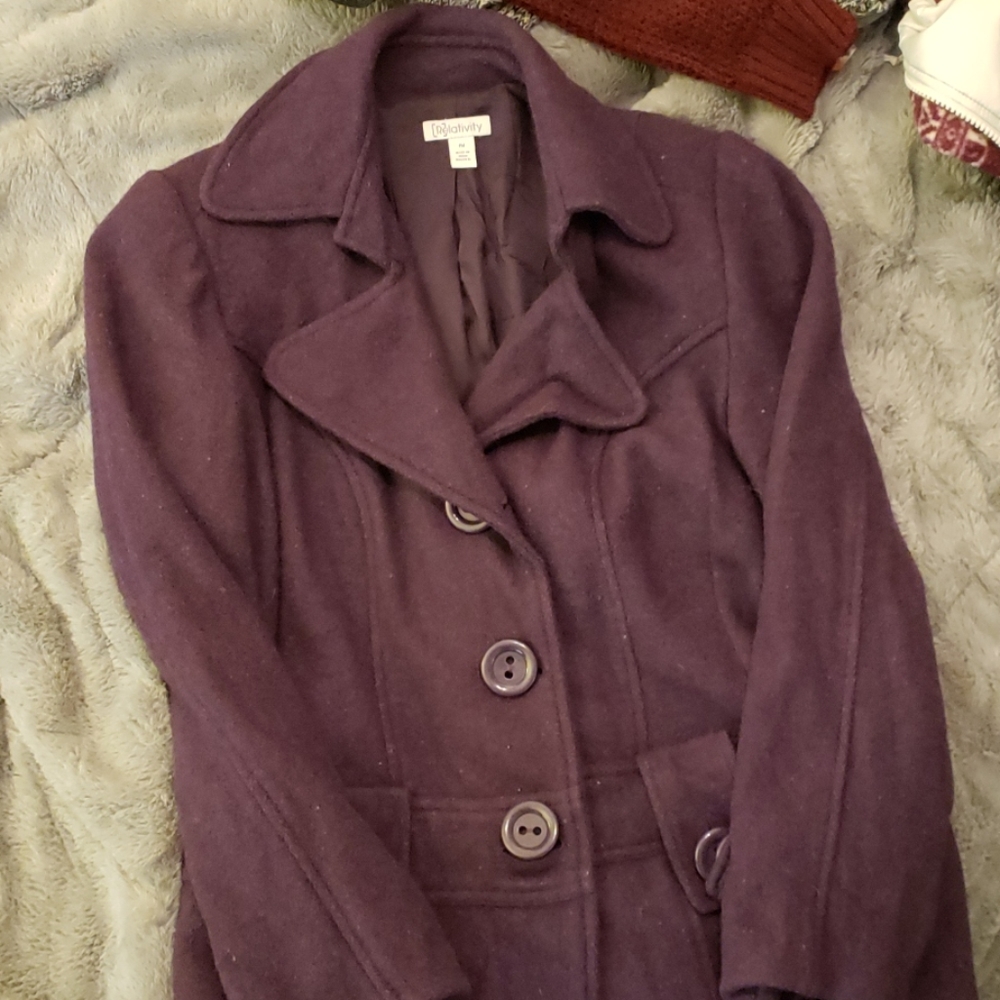 Womens purple peacoat